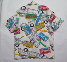 VTG Speedo Woody Surf Funny License Plates Button Down Shirt Size M Canada Rare - £44.48 GBP