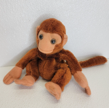 Vintage Mighty Star LTD. Stuffed Plush Animal Brown Monkey Floppy 7&quot; Sitting - £11.28 GBP