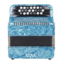 Bayan accordion 22 keys 8 bass light blue Professional Button Accordion ... - £394.29 GBP