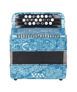 Bayan accordion 22 keys 8 bass light blue Professional Button Accordion ... - £393.20 GBP