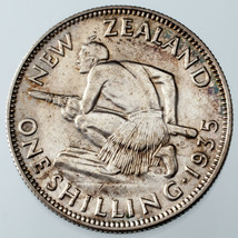 1935 Nouvelle-Zélande Argent Shilling Km #3 XF État - $90.46 CAD