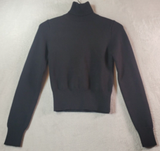 Zara Sweater Womens Medium Black Viscose Long Raglan Sleeve Mock Neck Pullover - £12.26 GBP