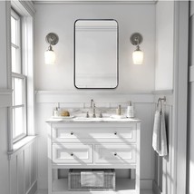 ZENIDA Bathroom Mirrors for Wall, 36&quot; x 24&quot; Large Rounded Rectangle Bath... - $98.99