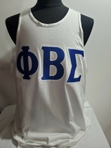 PHI BETA SIGMA FRATERNITY TANK TOP WHITE PHI BETA SIGMA  GREEK LETTER TA... - £22.03 GBP