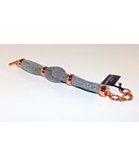 Adami and Martucci Twisted Soft Silver Mesh Bracelet With Rose Gold Roun... - $222.90 CAD