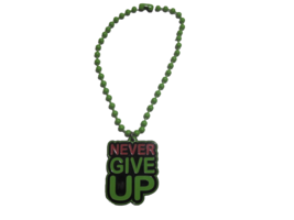 WWE John Cena  Never Give Up Pendant Necklace WRESTLING Green Metal Beads - £14.95 GBP
