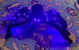 Halloween Prop Creepy Light Up Furry Black Spider 23.6” L - £70.43 GBP
