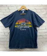 Corona Extra Graphic T-Shirt Mens Sz L Blue Heather Tropical Sunset Beer... - £15.54 GBP