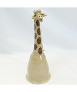 Giraffe Bell Sculpture Stoneware Handmade 11-1/2&quot; Tall x 4&quot; Diameter Art... - $1,303.68 MXN
