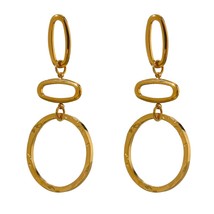 Yhpup Minimalist Geometric Long Dangle Earrings Gold Color Stainless Steel Earri - £10.52 GBP