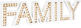 Family Sign for Tabletop or Wall Hanging, Freestanding Rustic Beaded Family Lett - £18.05 GBP
