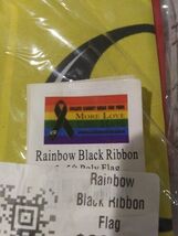 Black Ribbon Rainbow Flag 3x5ft LGBTQIA Gay Pride Pulse Pride Orlando St... - $3.00