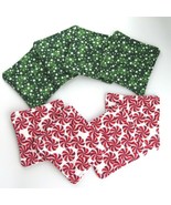 NEW- Set of 4 Holiday Christmas winter handmade fabric coasters, washable - £9.66 GBP