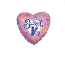 Sweet 16 Birthday HEART Balloon (1) - $1.37