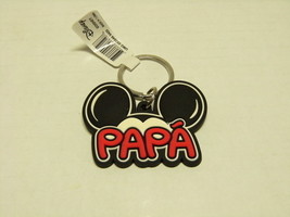 Disney Mickey Mouse Papa Ears Rubber Laser Cut Keychain Key Ring Holder Souvenir - £12.92 GBP