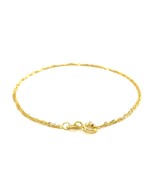 10k Solid Yellow Gold Singapore Anklet 1.5mm Width 10&quot; Length Spring Rin... - $134.60 CAD