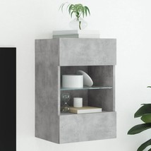 TV Wall Cabinet with LED Lights Concrete Grey 40x30x60.5 cm - £29.45 GBP
