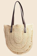 Fame Straw Braided Rounded Tote Bag - $46.99