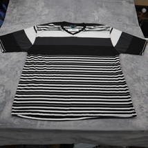 Street Rules TShirt Men 4X Black Gray White Lightweight Casual Stripe Activewear - £8.54 GBP