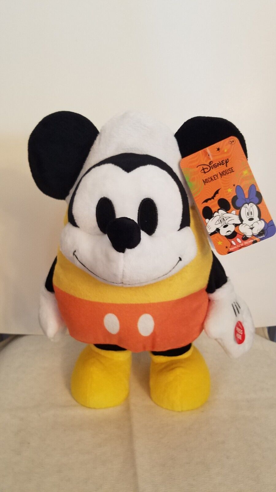 Halloween Disney Animated Mickey Mouse Candy Corn Dancing Plush Side Ste... - $29.99