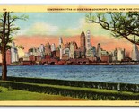 Lower Manhattan From Governors Island NYC New York NY UNP Linen Postcard... - $3.91