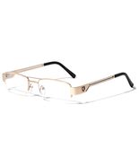 Dweebzilla Khan Slim Half Rim Rectangular Luxury Sunglasses Clear Lenses... - £10.92 GBP