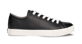 Men vegan sneakers size 10 Black Apple Skin Organic Cotton low-top minimalist - £93.36 GBP