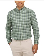 Lands&#39; End Mens Shirt Green Plaid Button-Up Long Sleeve Wrinkle-Free Lig... - $42.99