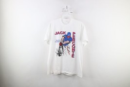 Vintage 90s Mens Large Spell Out Jack Perconte Sports Academy T-Shirt White USA - £31.61 GBP
