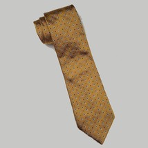 Ralph Lauren Men Silk Dress Tie Yellow With Print 3.5&quot; wide 57&quot; long Made in USA - £21.68 GBP