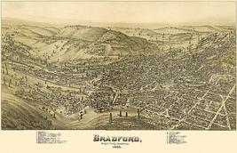 Bradford, Pennsylvania - 1895 - Aerial Bird&#39;s Eye View Map Poster - $9.99+