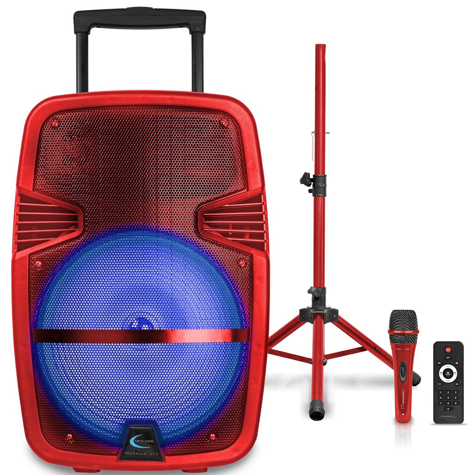 Technical Pro 15" Rechargeable Bluetooth LED Loudspeaker Package w/ Tripod & Mic - $199.99