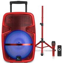Technical Pro 15&quot; Rechargeable Bluetooth LED Loudspeaker Package w/ Trip... - $199.99