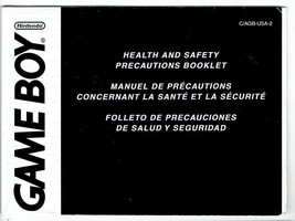 Nintendo Gameboy Health and Safety Precaution Booklet Manual Only - $24.27