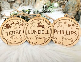 Custom Laser Engraved Wood Family Name Ornament - $4.00