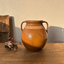 Antique Turkish Terracotta Vase - Vintage Pottery Clay Pot, Vintage Vessel, Terr - £189.57 GBP