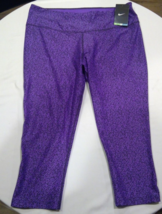NWT new NIKE Womens Training Capri Pants Dri-fit XS- Extra Small Purple Cheetah - £50.99 GBP