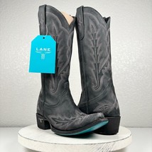 NEW Lane LEXINGTON Black Leather Cowboy Boots 5.5 Womens Western Snip Toe Tall - £191.63 GBP