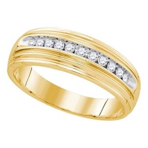 0.25cttw Diamond Wedding Mens Band Ring 925 Sterling Silver - £159.95 GBP