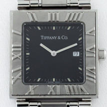 Tiffany &amp; Co. Atlas Quartz Square Watch Stainless Steel w/ Date - £833.46 GBP