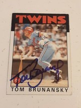 Tom Brunansky Minnesota Twins 1986 Topps Autograph Card #565 READ DESCRIPTION - £3.87 GBP