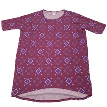 LuLaRoe S Women&#39;s Geometric Patterned High-Low Hem Irma Tunic Top Pink - $155.41 MXN