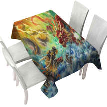 Cool Fantasy Fire vs Water Encountering Dragons Tablecloth - $51.96 CAD+