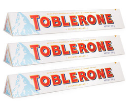 3 x Toblerone White Swiss Chocolate Bar - 3 x 100g - 3.5oz = 300 grams - £10.38 GBP