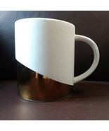 STARBUCKS White Gold Mirror 14oz Ceramic Coffee Mug Cup 2012 Limited Edi... - $16.45 CAD