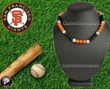 Rhinestone Bling Disco Ball Bead Beaded Baseball Necklace Orange Black S... - £17.82 GBP+