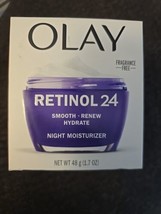 Olay Retinol 24 Smooth Renew Hydrate Night Moisturizer 1.7oz FRAG FREE (MO1) - £17.37 GBP