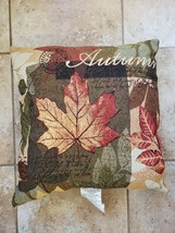 Autumn Accent Pillow Colorful Fall Leaves - £23.30 GBP