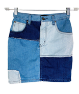 Minkpink Soul Patch Denim Mini Skirt Patchwork XS - £19.69 GBP