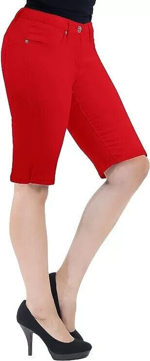 Hybrid & Co. Women’s Bum Lifter Super Stretch Bermuda Shorts, Red, Size 5 ~ NWT